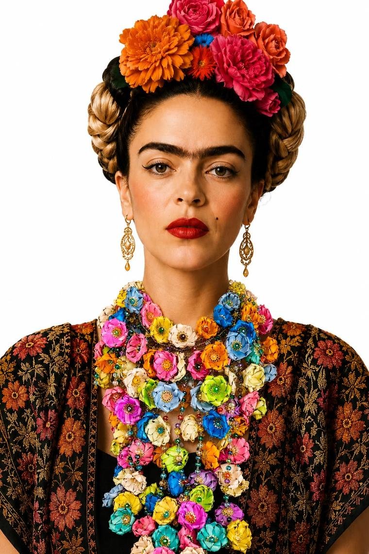 Modelo luciendo un collar de la colección Hoja de Palma de Mamey Spain